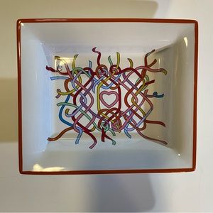 Pottery Barn Hearts and Knots candy dish/trinket tray BSR Valentine, as shown